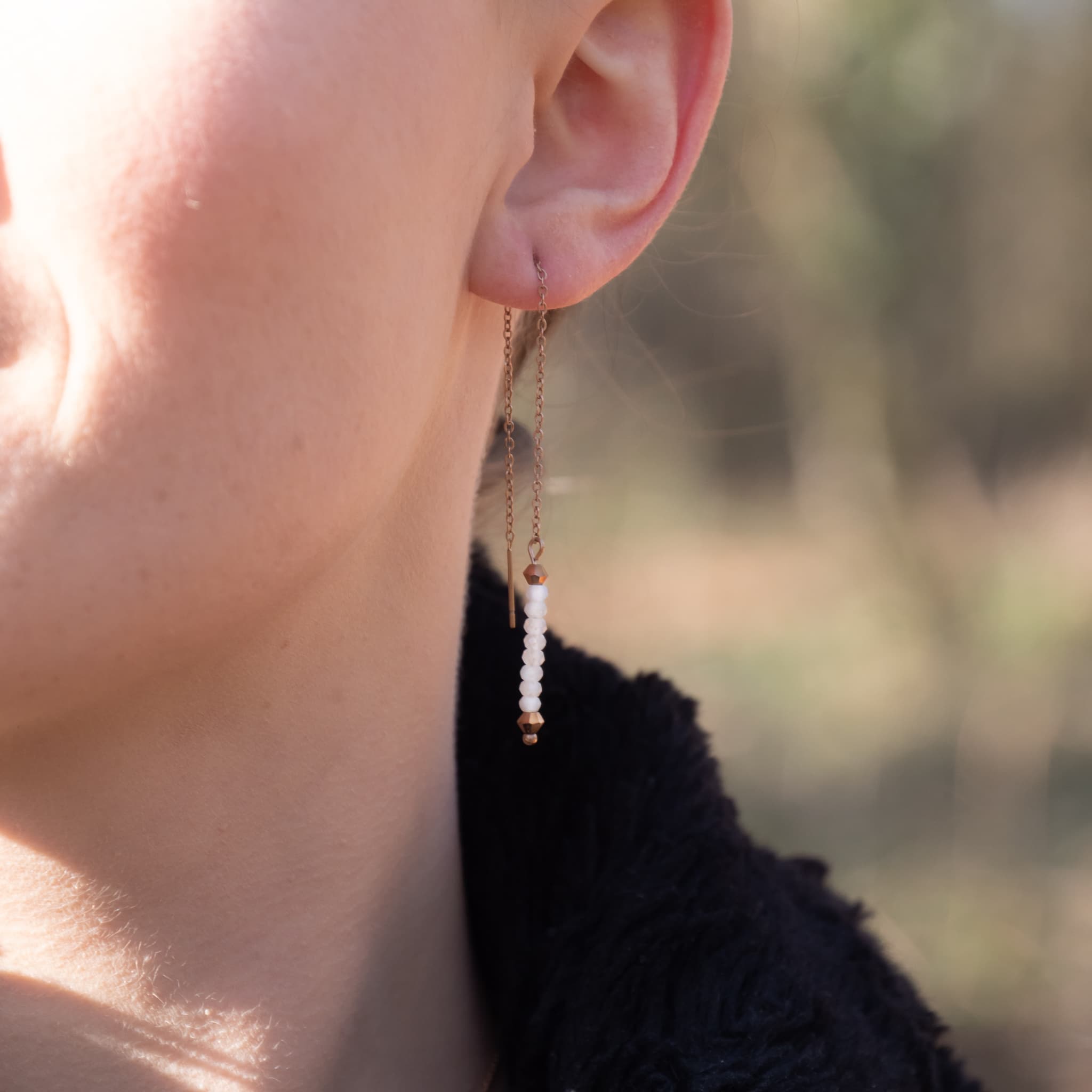 Boucles d'oreilles LUMIA en pierres de Lune - SLOYA